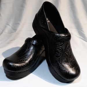 Black Floral Women's Dansko Clogs